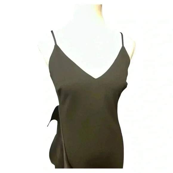 White House Black Market Black Ruffle Midi Dress Size 2 - Picture 8 of 13